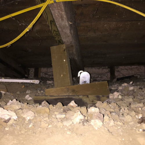 compromised beam support in crawlsapce